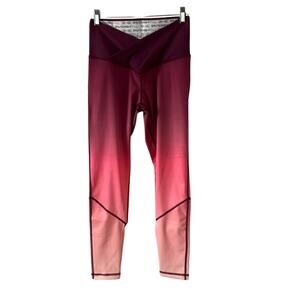 Swedish Fall Berry Flame Ombré Leggings Ankle Crop Women’s Size Medium NWT